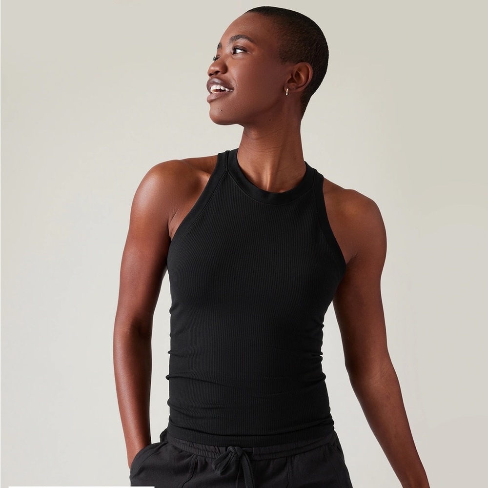 Lot 2 Athleta ribbed, racerback tanks, S